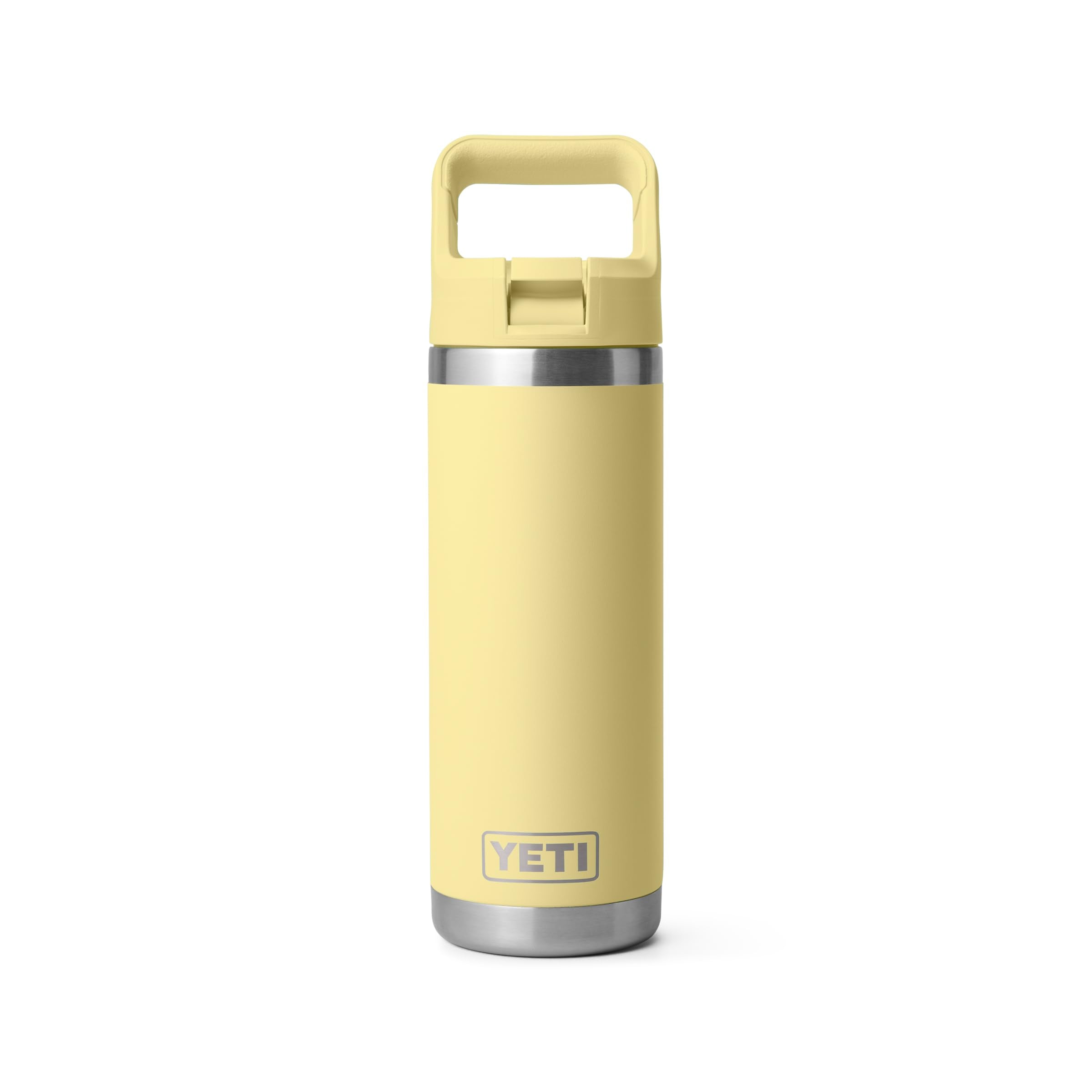 YETI Rambler 18 oz Bottle, Vacuum Insulated, Stainless Steel with Color Matching Straw Cap, Rescue Red