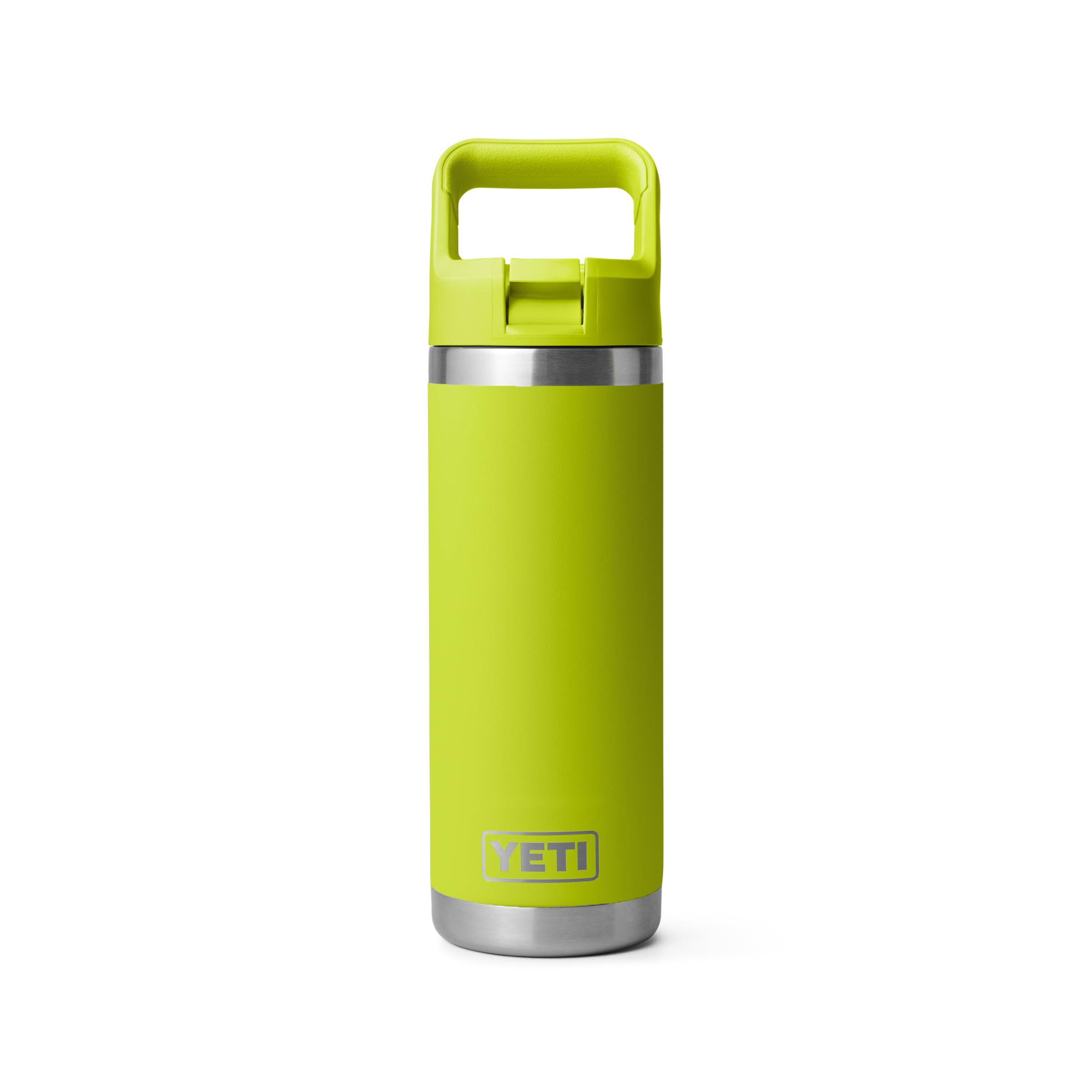 YETI Rambler 18 oz Bottle, Vacuum Insulated, Stainless Steel with Color Matching Straw Cap, Rescue Red