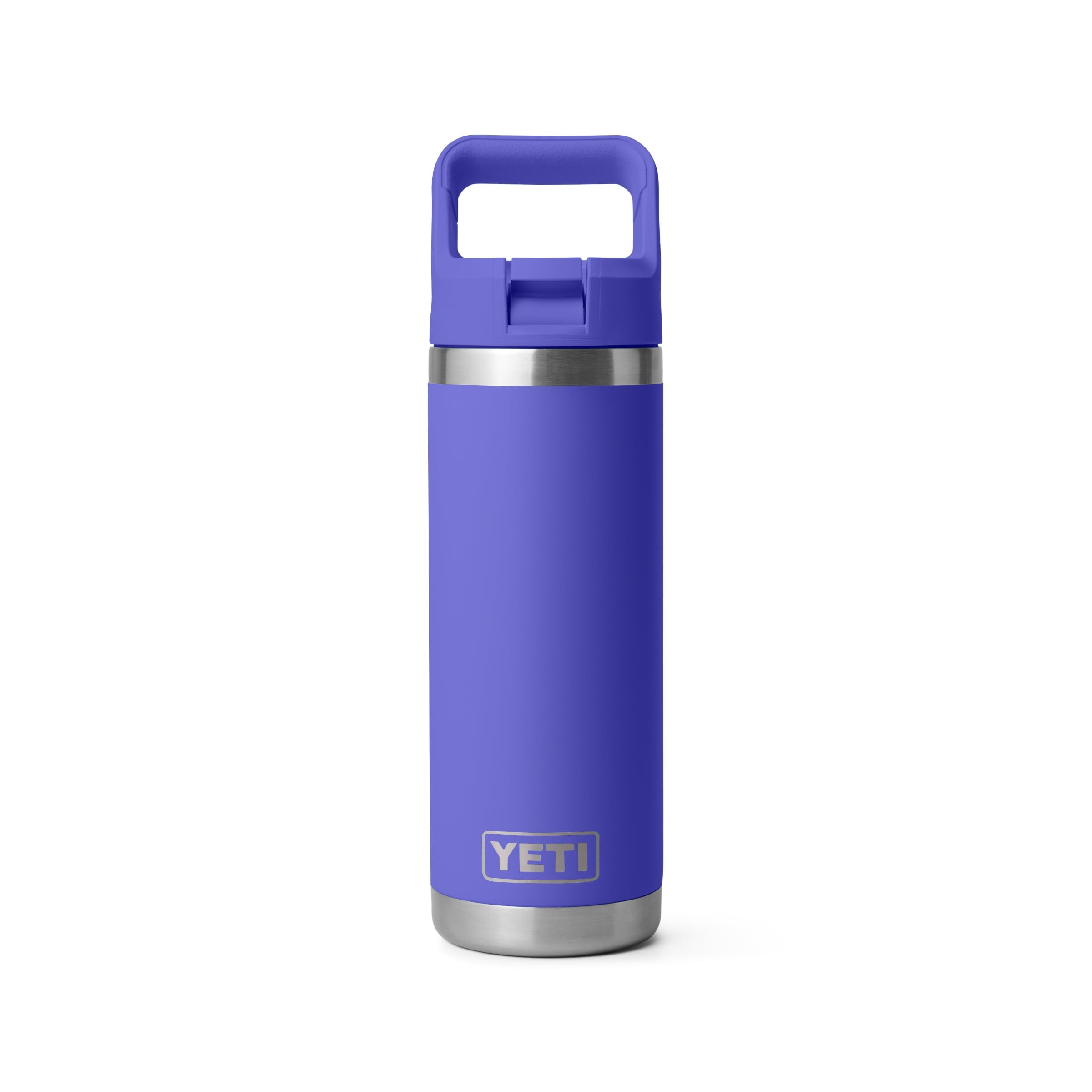 YETI Rambler 18 oz Bottle, Vacuum Insulated, Stainless Steel with Color Matching Straw Cap, Rescue Red