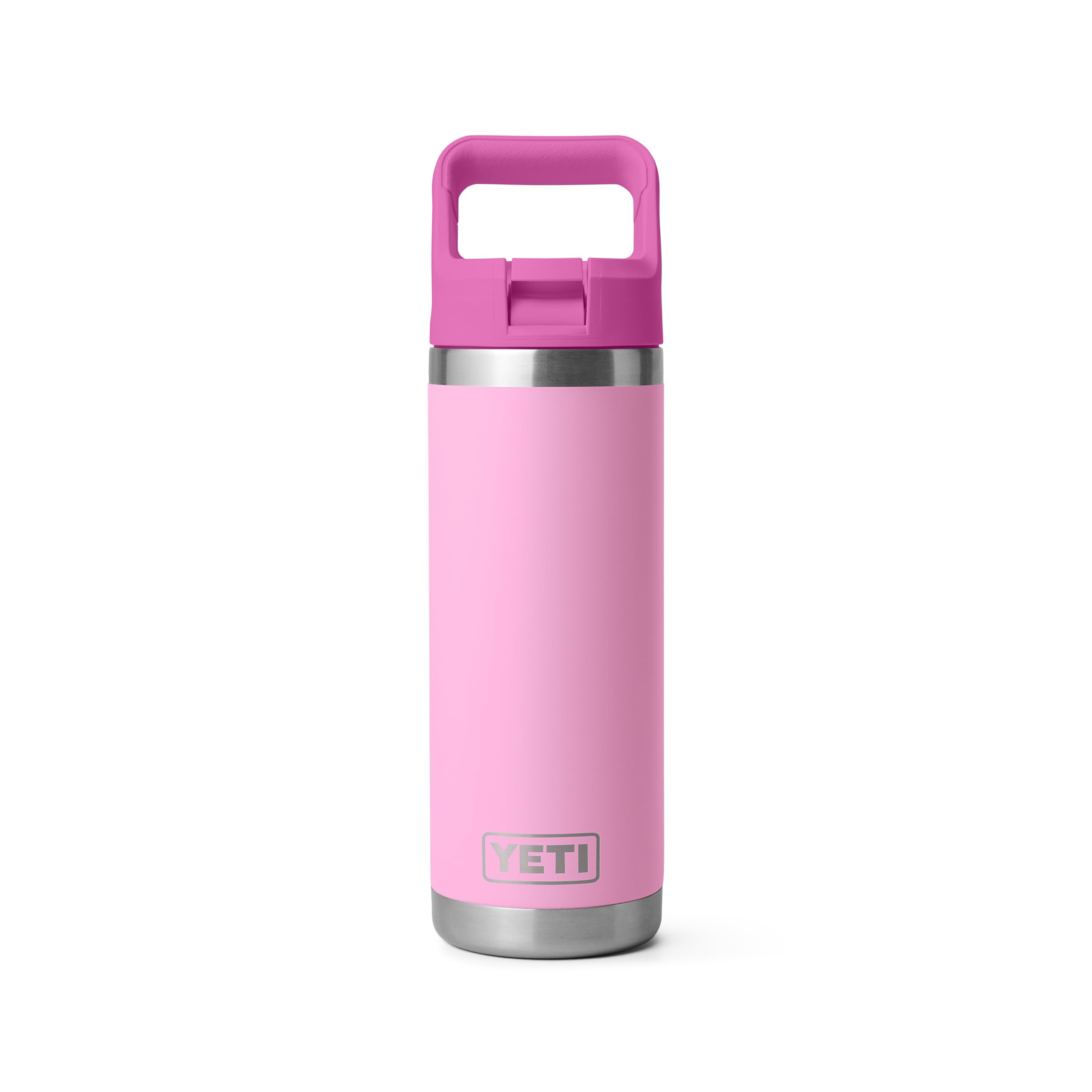 YETI Rambler 18 oz Bottle, Vacuum Insulated, Stainless Steel with Color Matching Straw Cap, Rescue Red