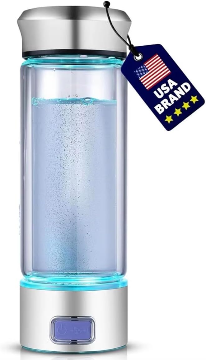 LevelUpWay Hydrogen Water Bottle - Advanced SPE/PEM Technology, Premium Borosilicate Glass, Made for Daily Hydration