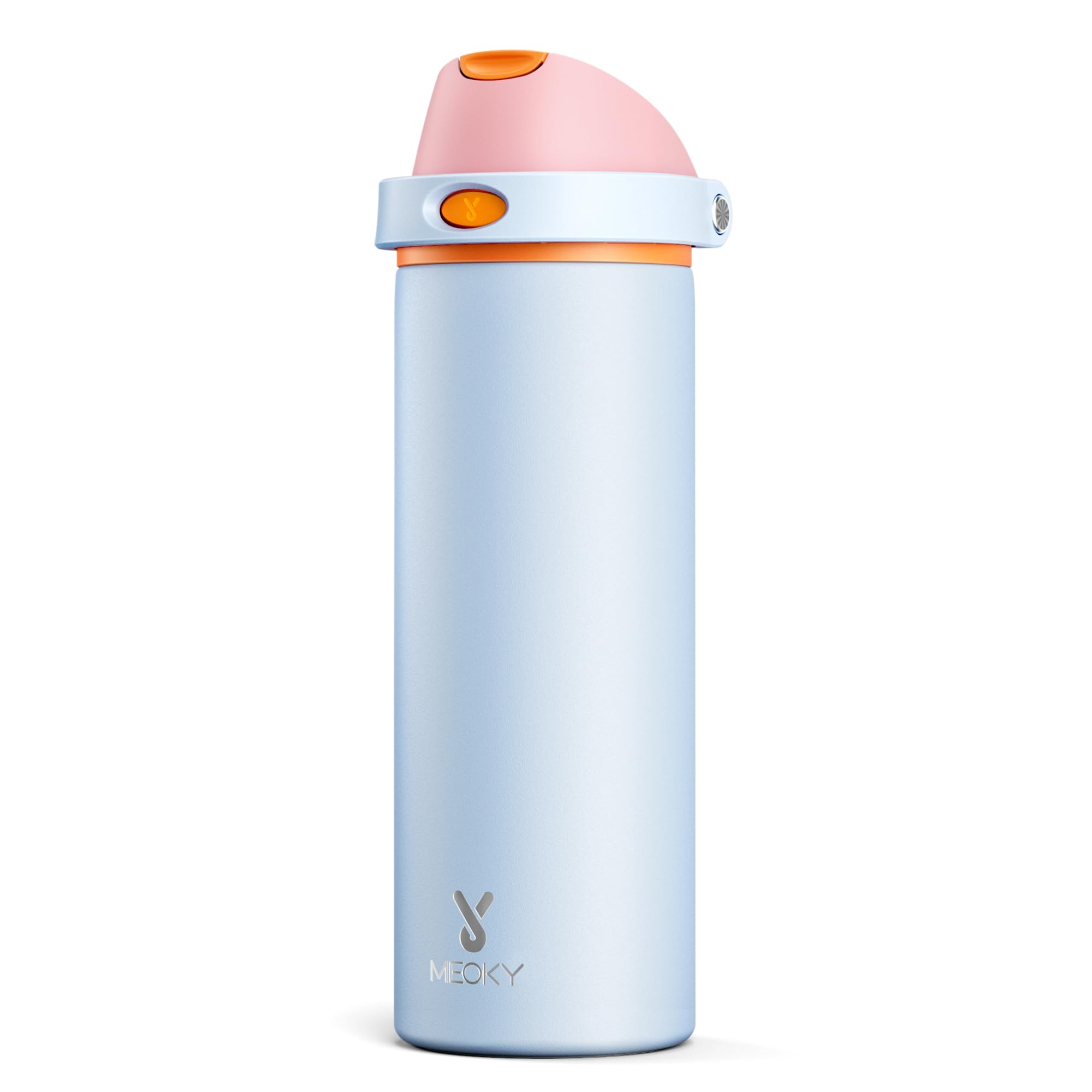 24 oz Insulated Water Bottle for Sports: Meoky Stainless Steel Water Bottle with 2-in-1 Straw and Spout Lid - Leak Proof, Cold for 24 Hours, Fits in Car Cup Holder, BPA-Free for Travel Gym, Night