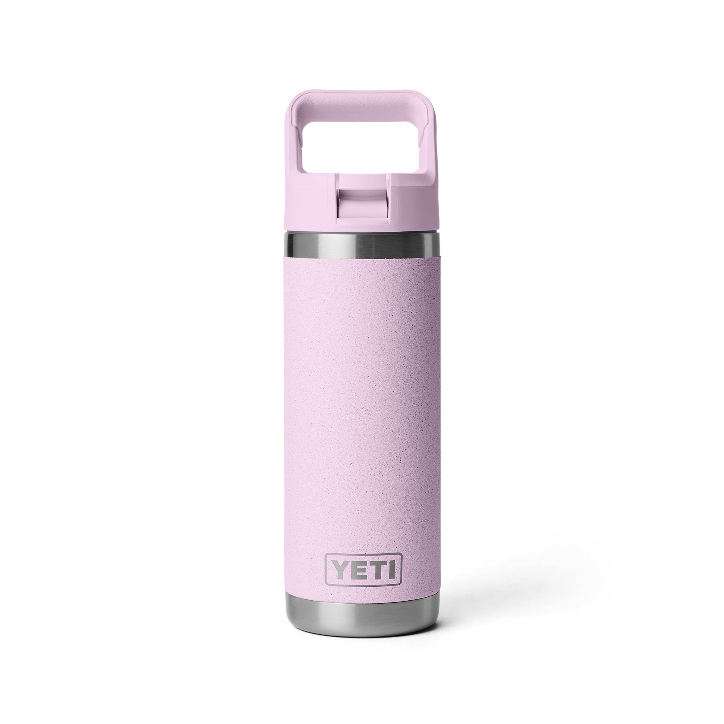 YETI Rambler 18 oz Bottle, Vacuum Insulated, Stainless Steel with Color Matching Straw Cap, Rescue Red