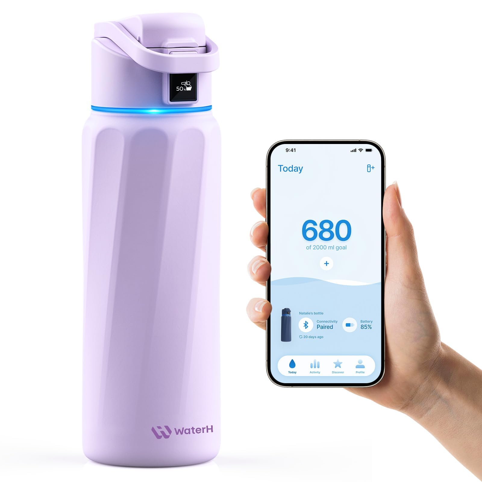 BOOST Smart Water Bottle with Reminder & Tracker, Double Wall Vacuum Insulated Bottles Stainless Steel, 32oz BPA-Free Wide Mouth for School, Gym, Office, Ideal for Mother's Day