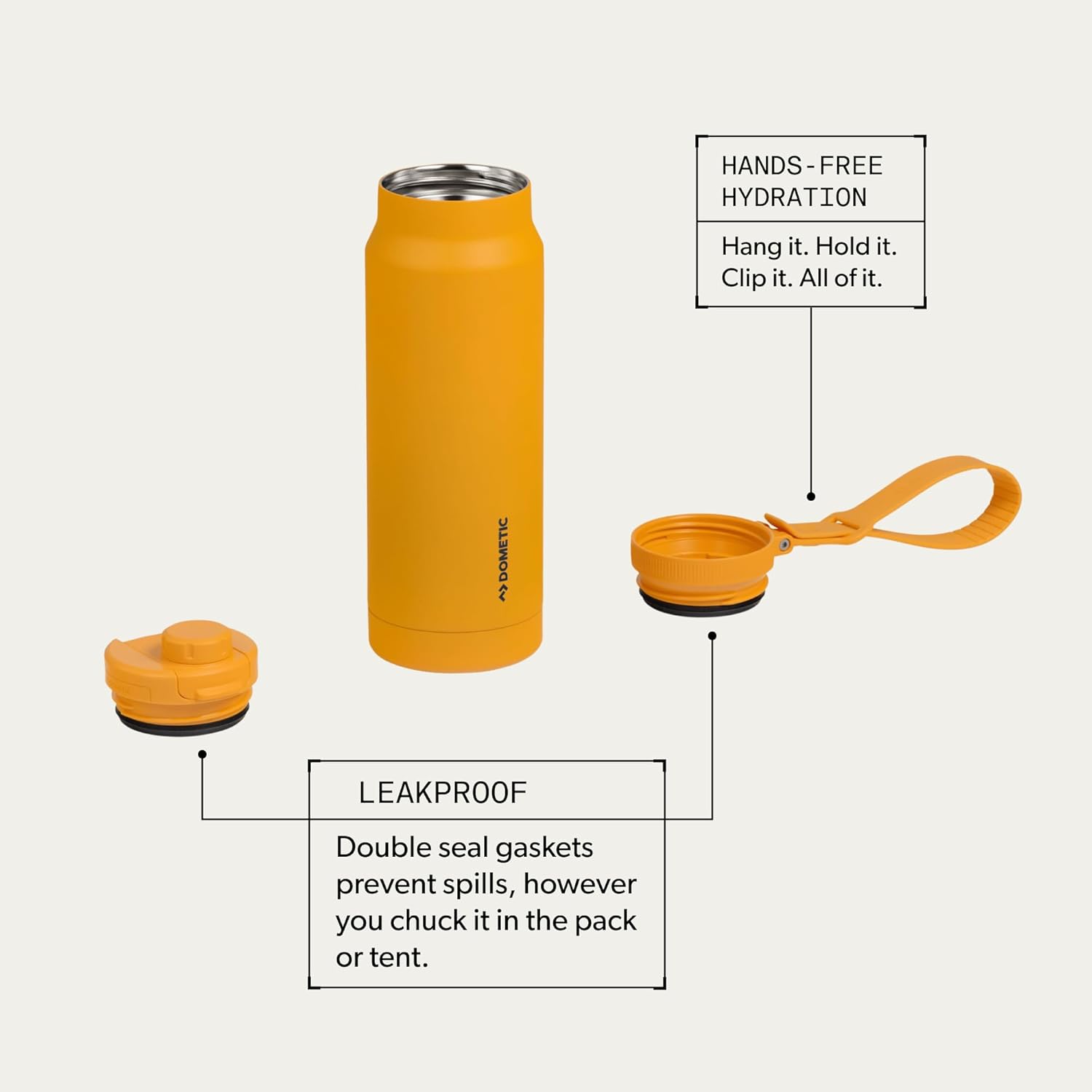 Dometic 34 oz Insulated Chug Bottle | Stainless Steel Drinkware with Magnetic Chug Lid | Glow
