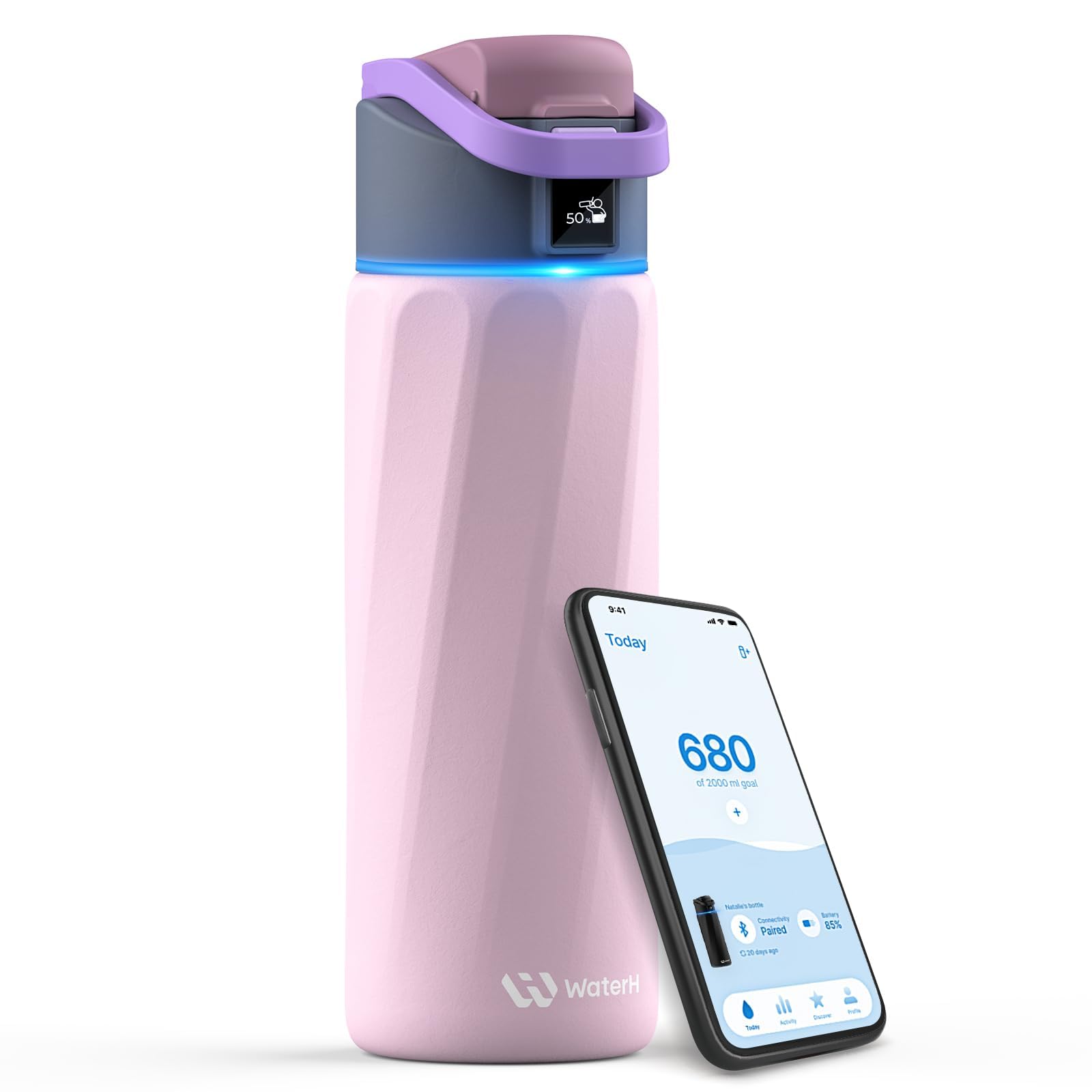 BOOST Smart Water Bottle with Reminder & Tracker, Double Wall Vacuum Insulated Bottles Stainless Steel, 32oz BPA-Free Wide Mouth for School, Gym, Office, Ideal for Mother's Day