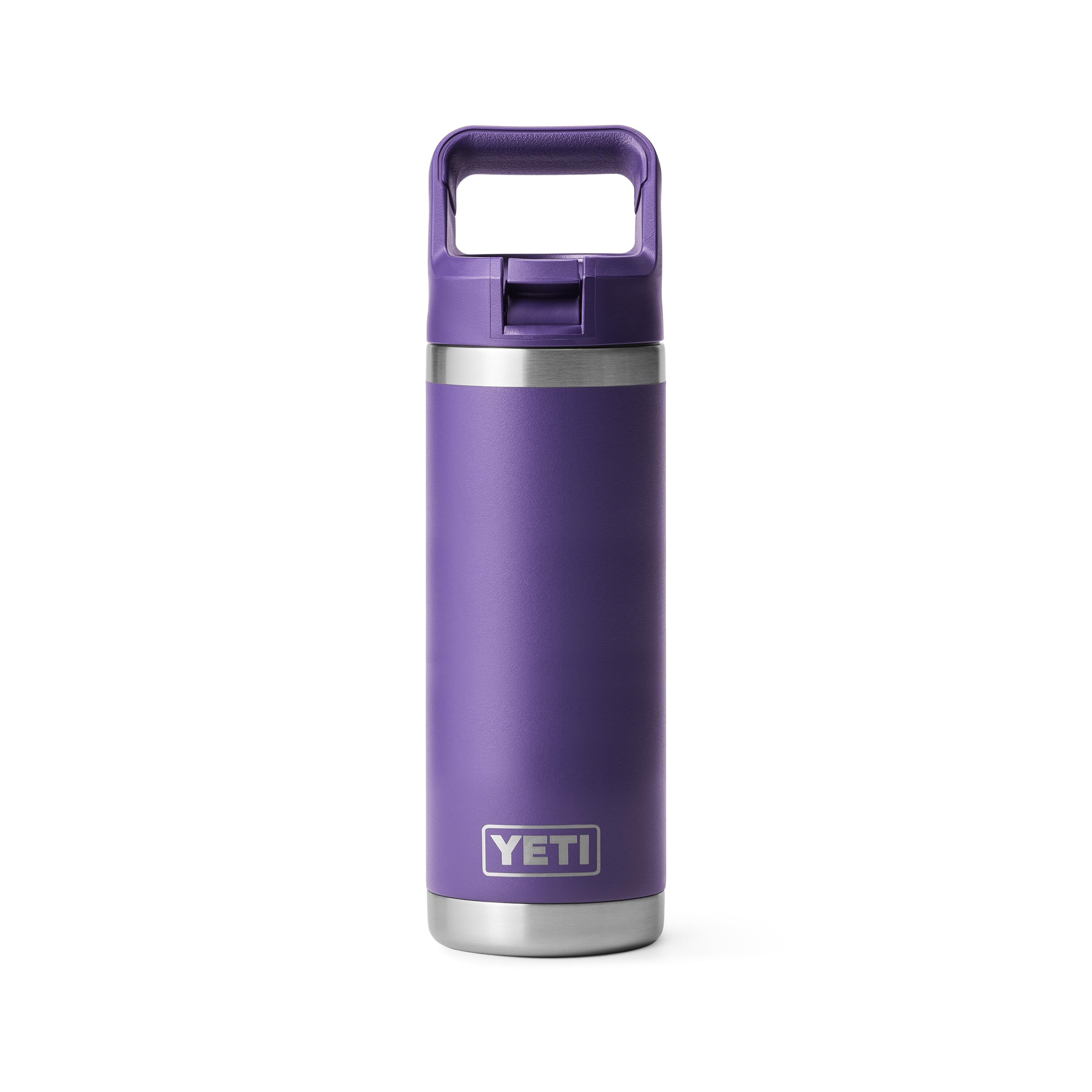 YETI Rambler 18 oz Bottle, Vacuum Insulated, Stainless Steel with Color Matching Straw Cap, Rescue Red