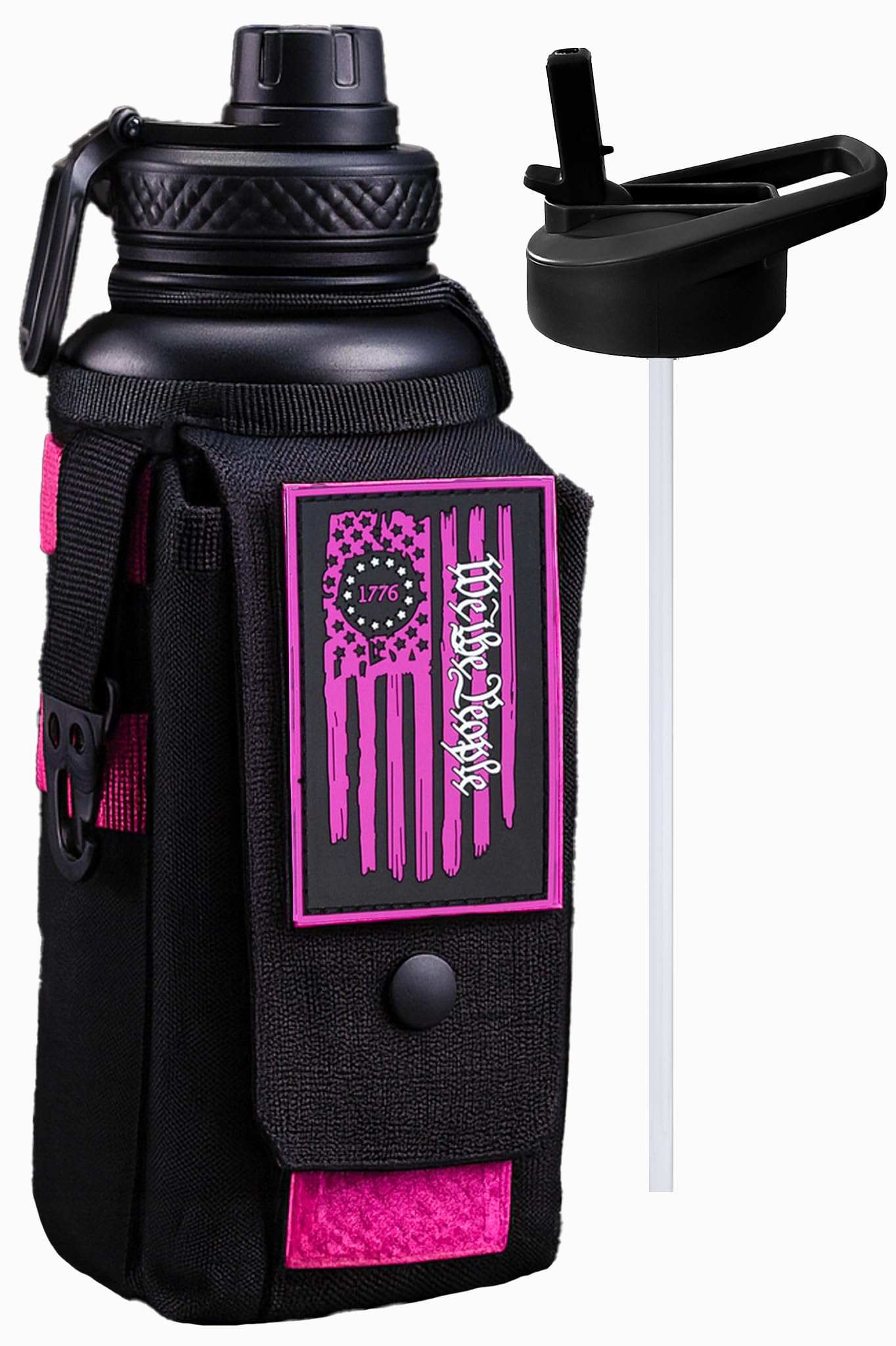 Iron Infidel Battle Bottle - One Gallon Insulated Water Bottle with Dual Carry Handles - 128 oz Tactical Stainless Steel Water Jug & Rugged Extra Large Sleeve With Storage (OCP Camo 128 Ounces)