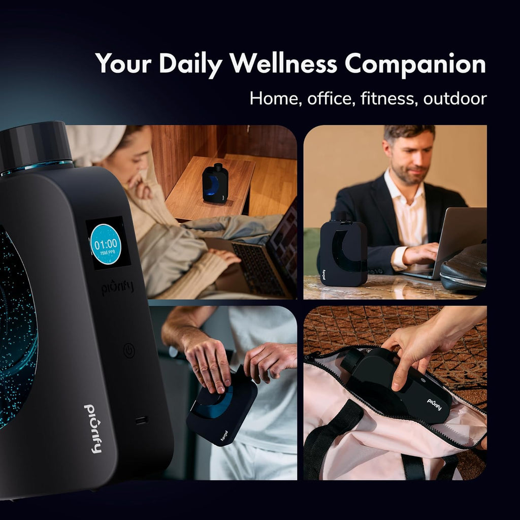 Flask Hydrogen Water Bottle | UP TO 8,630 PPB High-Purity H2 | 12 OZ | SPE/PEM Electrolysis | Self-Cleaning | Dual-Mode | 5000 mAh Battery | BPA-Free | Certified by H2 Analytics (Black)