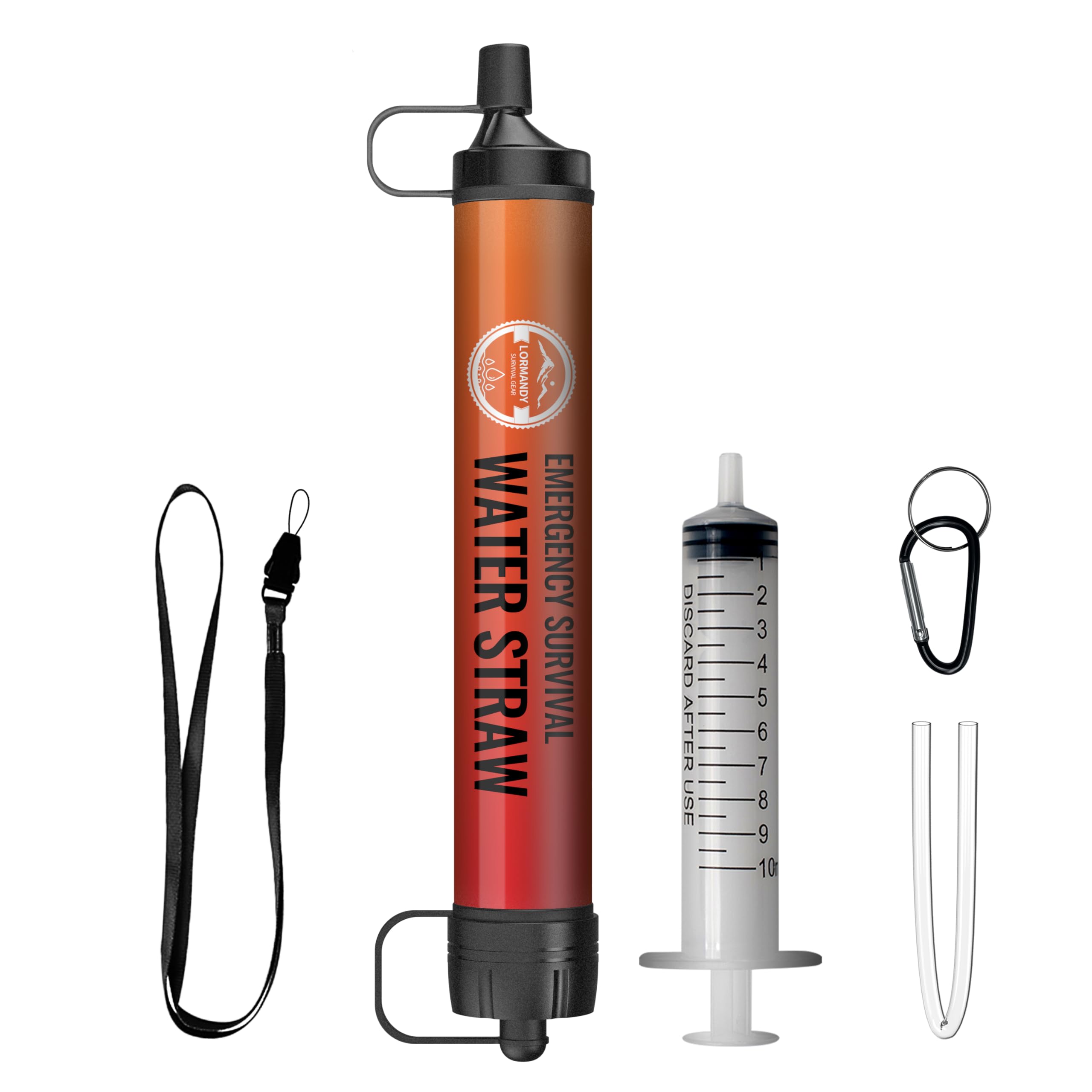 Straw Water Filter 5 Pack – Outdoor Camping & Hiking Survival Gear Kit for Family Use, Ultra-Light Personal Filter Straws for Backpacking, Travel, Bug-Out Bags and Emergency Preparedness