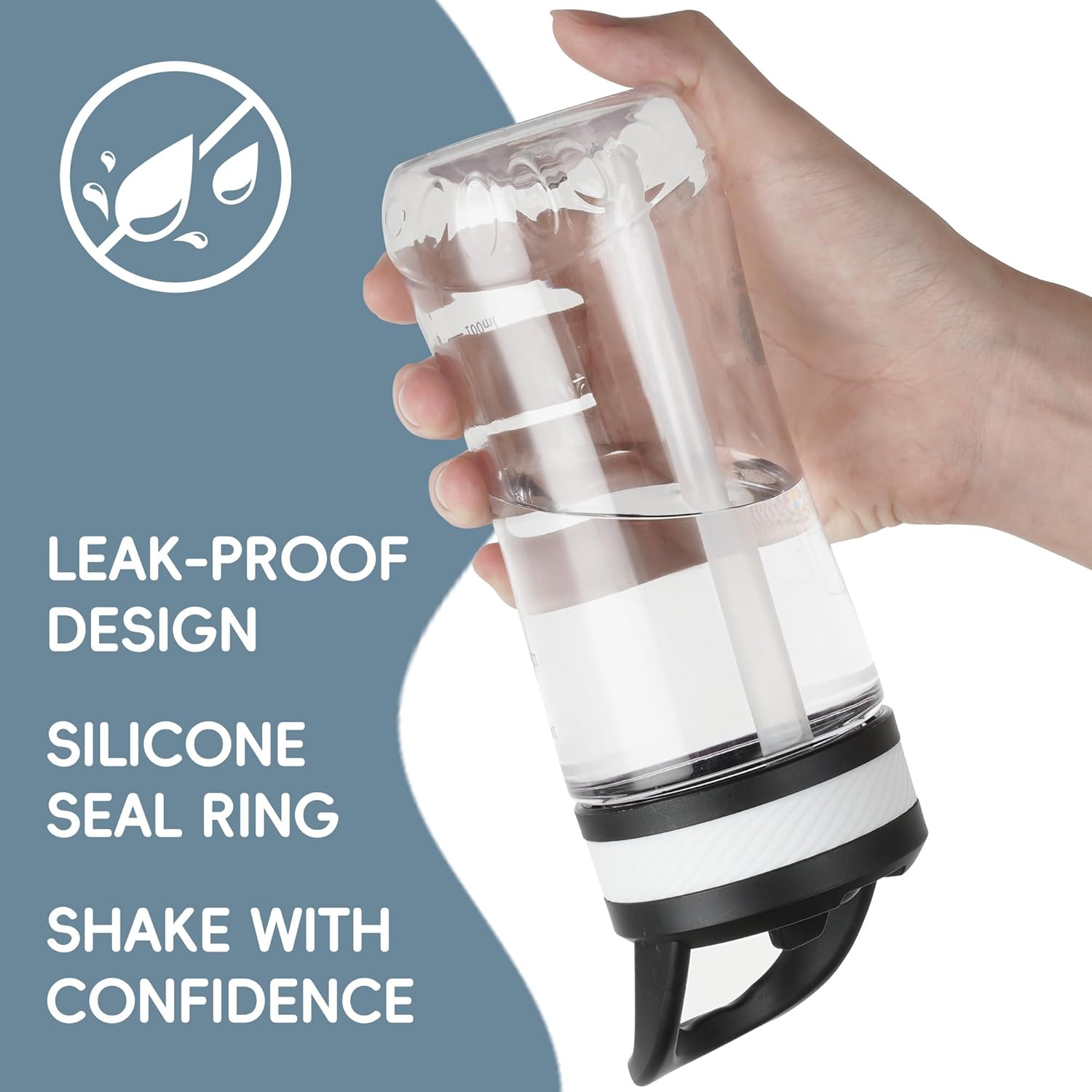 Water Bottle Kids 14oz Flip with Straw Carry Handle, Leakproof, Reusable, Tritan, BPA Free, Suitable for Boys and Girls, Clear
