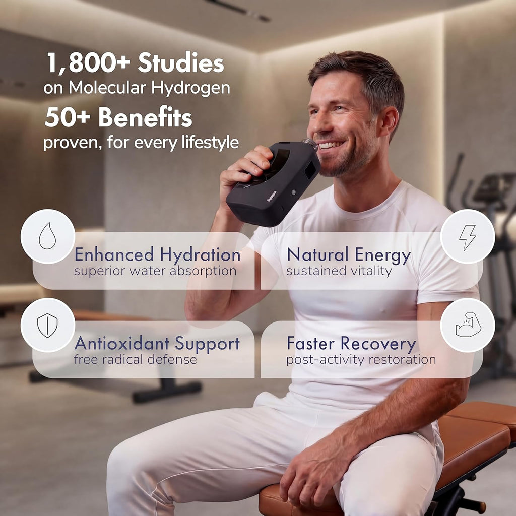 Flask Hydrogen Water Bottle | UP TO 8,630 PPB High-Purity H2 | 12 OZ | SPE/PEM Electrolysis | Self-Cleaning | Dual-Mode | 5000 mAh Battery | BPA-Free | Certified by H2 Analytics (Black)