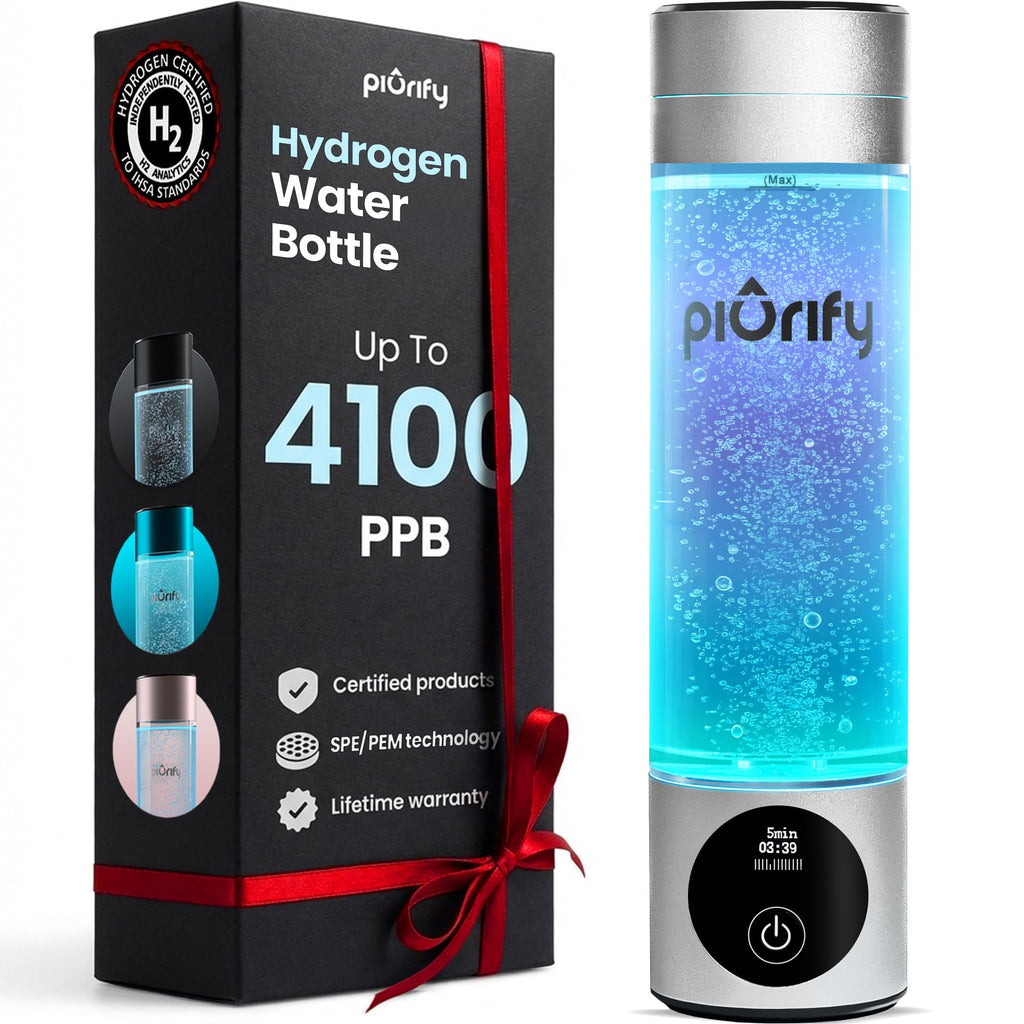 Hydrogen Water Bottle Generator - Up to 4100+ PPB Molecular Hydrogen Infusion - SPE/PEM Technology - Certified H2 Generator - Rechargeable - Extended Warranty - 10 oz (Turquoise)