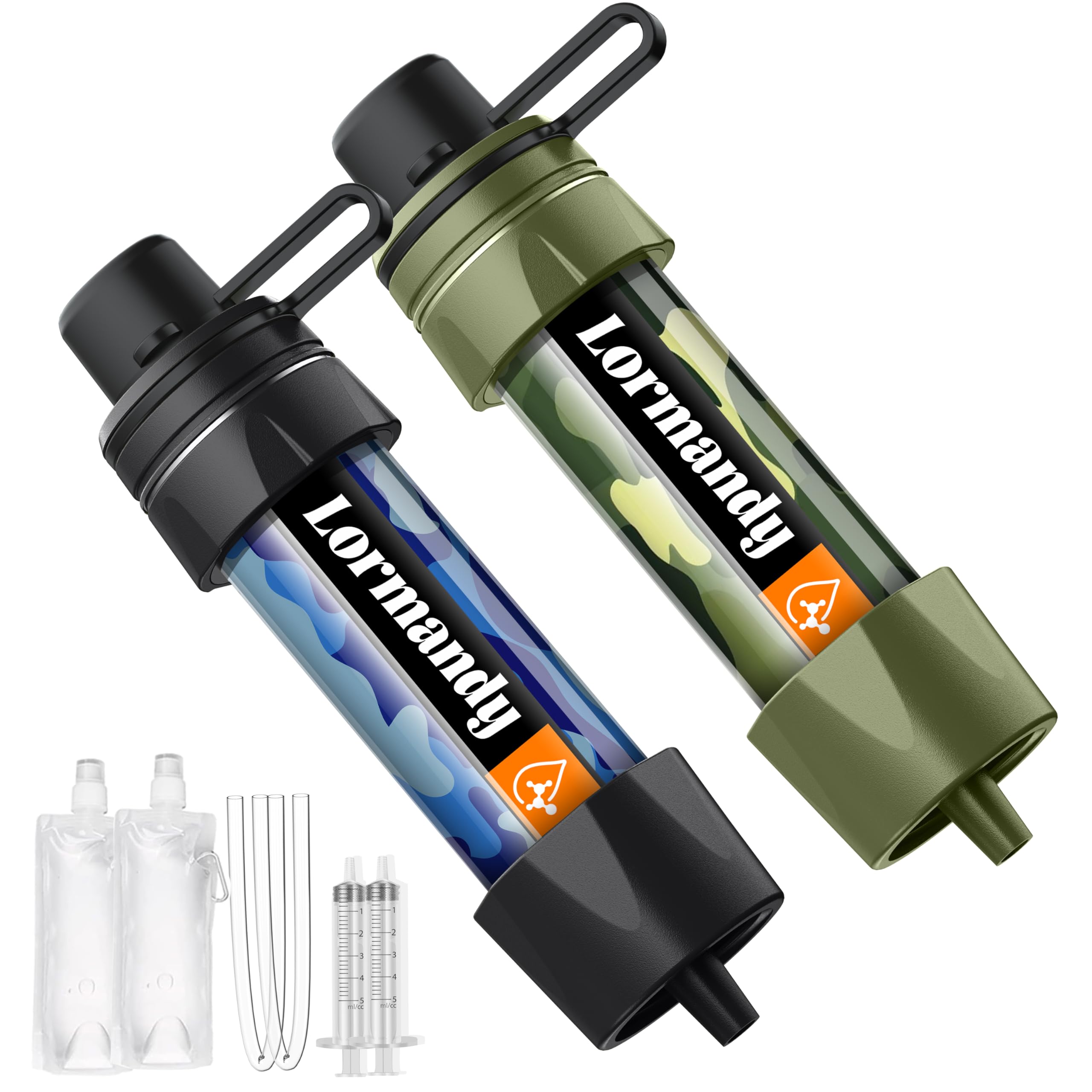 Straw Water Filter 5 Pack – Outdoor Camping & Hiking Survival Gear Kit for Family Use, Ultra-Light Personal Filter Straws for Backpacking, Travel, Bug-Out Bags and Emergency Preparedness