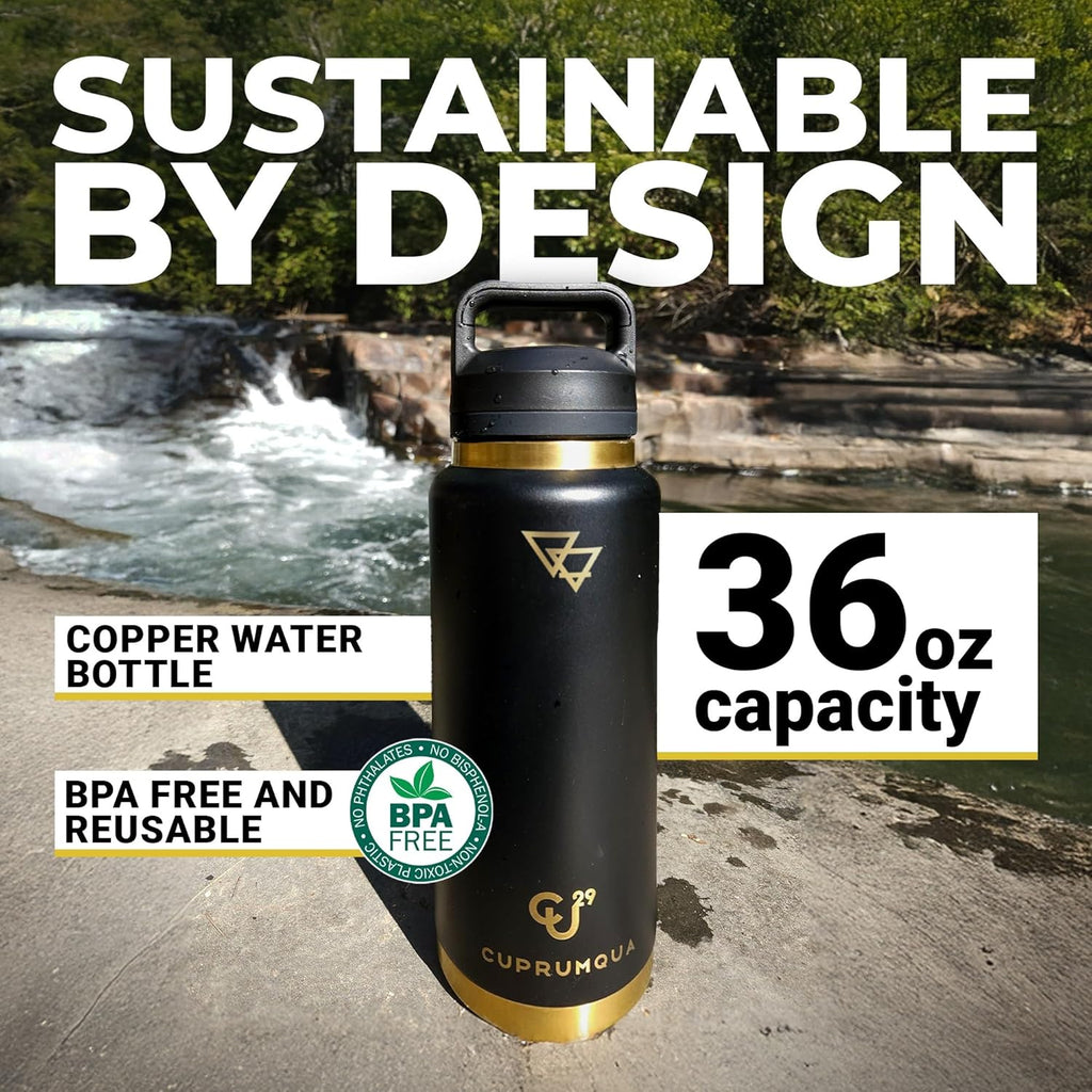 copper infused Water Bottle (black)