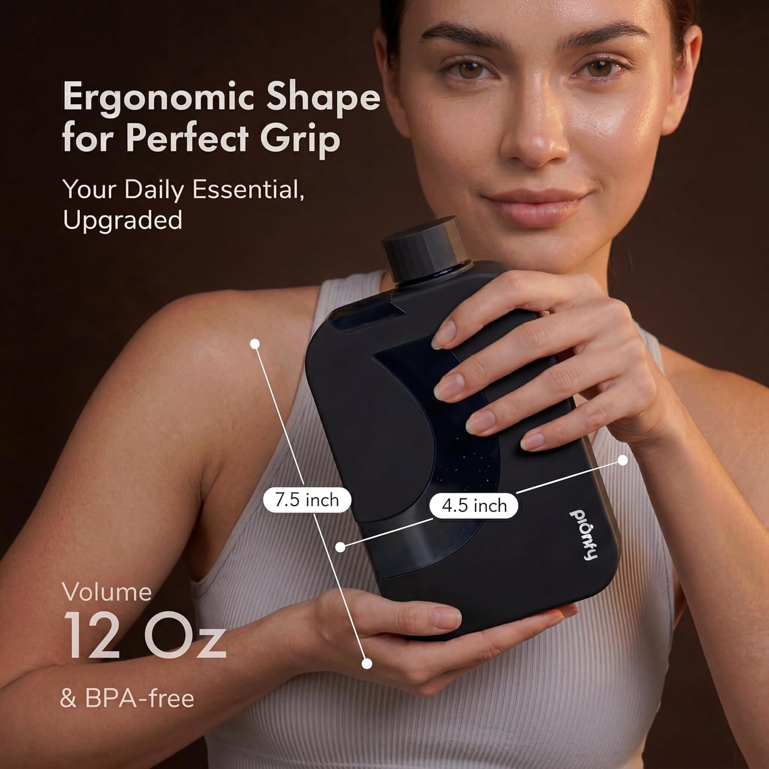 Flask Hydrogen Water Bottle | UP TO 8,630 PPB High-Purity H2 | 12 OZ | SPE/PEM Electrolysis | Self-Cleaning | Dual-Mode | 5000 mAh Battery | BPA-Free | Certified by H2 Analytics (Black)