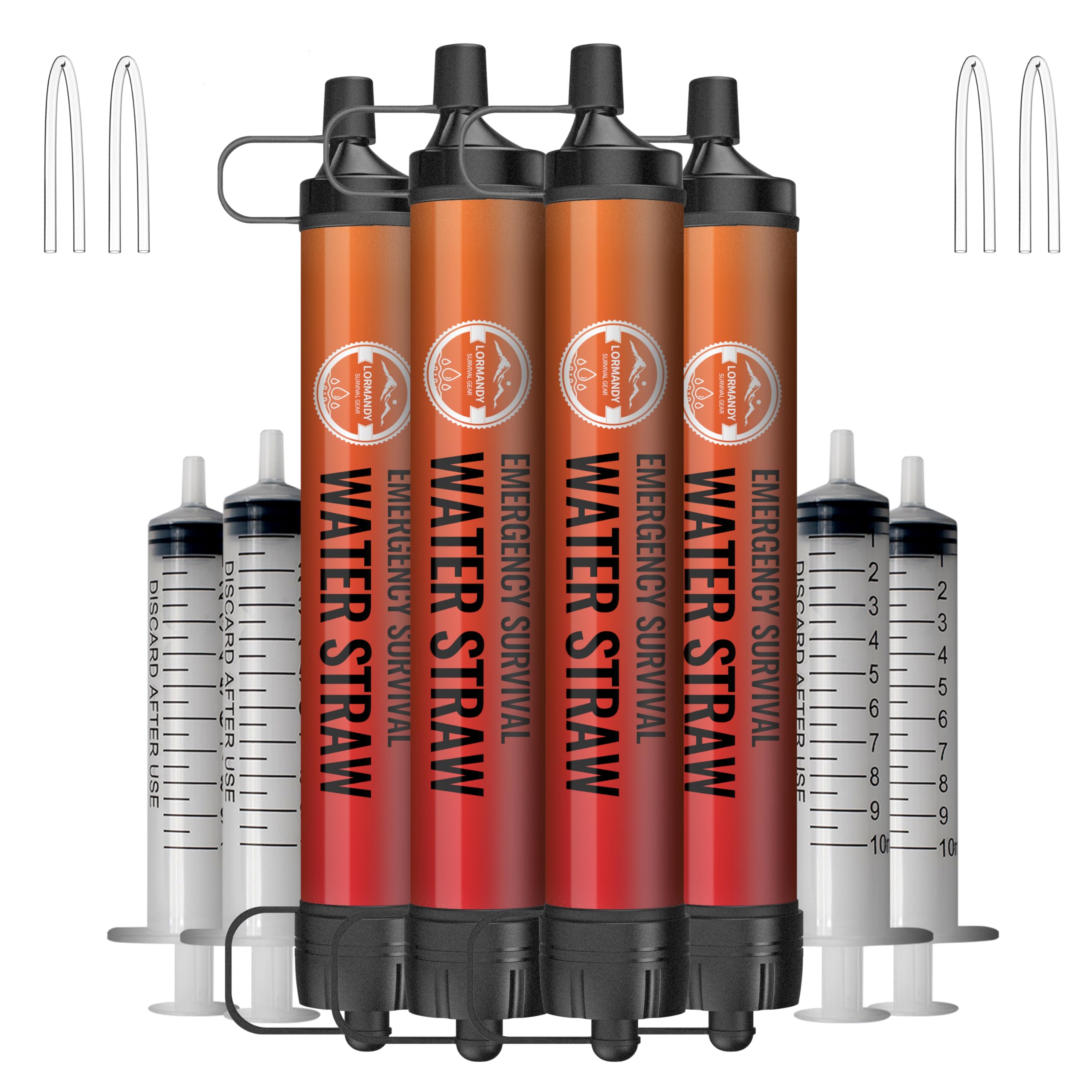 Straw Water Filter 5 Pack – Outdoor Camping & Hiking Survival Gear Kit for Family Use, Ultra-Light Personal Filter Straws for Backpacking, Travel, Bug-Out Bags and Emergency Preparedness